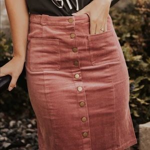 BOHME mauve/pink button up skirt